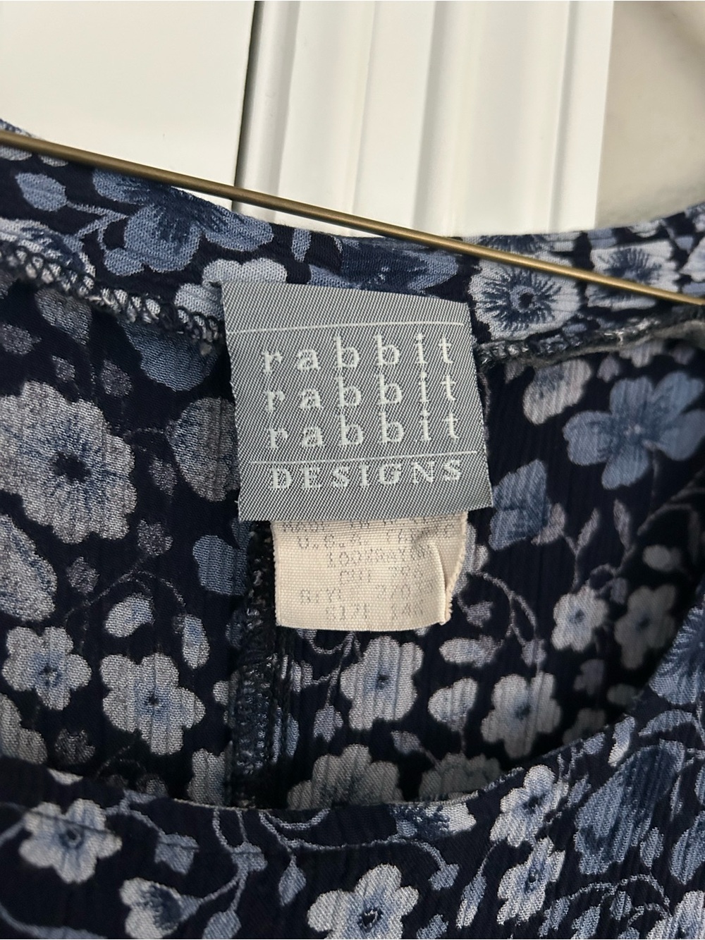 Rabbit Rabbit Rabbit Navy and Light Blue Floral Tank Dress - Picture 4 of 5